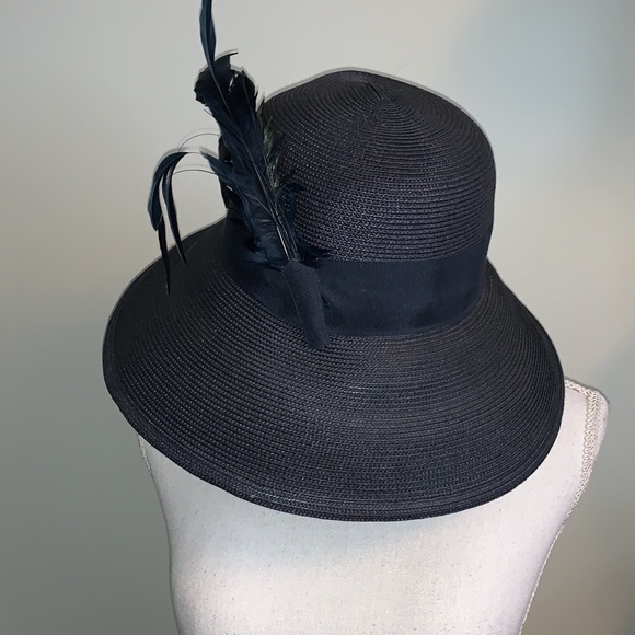 Giovannio navy hat with feathers - Picture 8 of 10